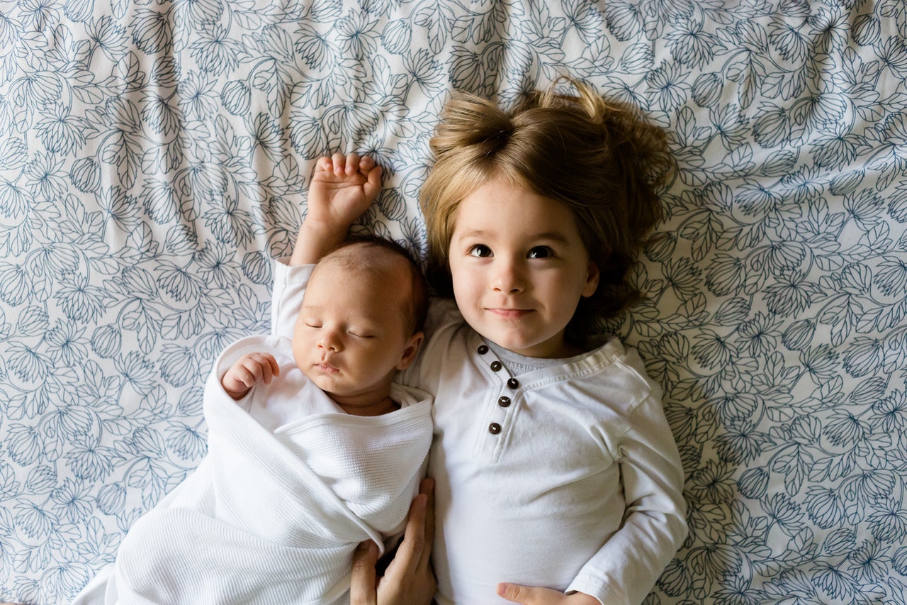 toddler and baby