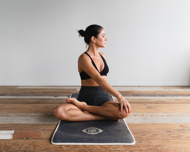 woman doing yoga