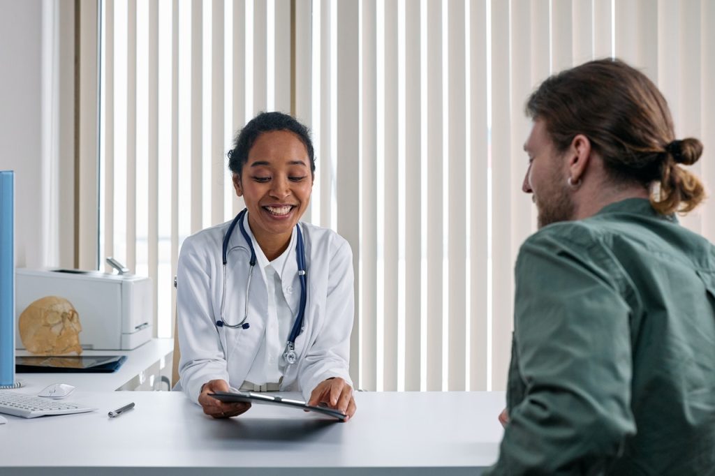 doctor and patient talking