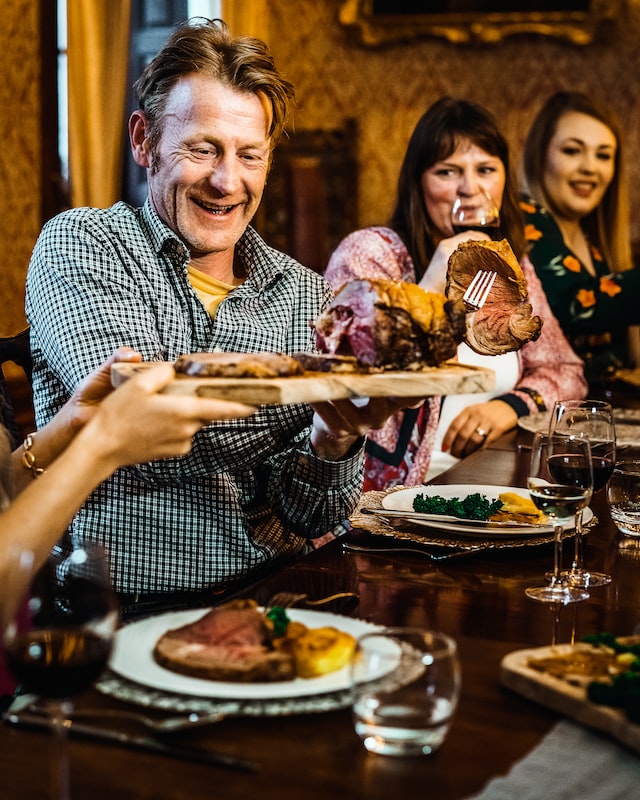 family having holiday dinner