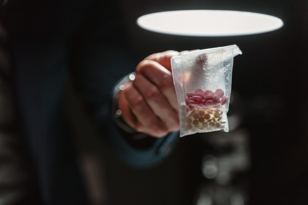 pills in plastic bags