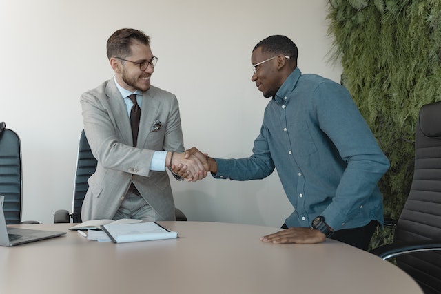 Two men shaking hands